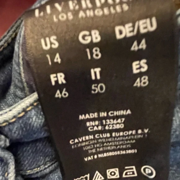 Liverpool Los Angeles jeans.  Size US 14 / GB 18 / DE/EU 44 - Picture 2 of 4